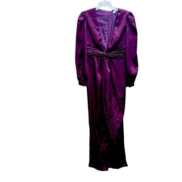 leena for Mac Duggal Plum V-neck Jumpsuit Size 10 - Picture 6 of 9